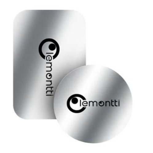 Set 2 Placute Metalice Lemontti LSETPMSMAG pentru suport magnetic (Gri)
