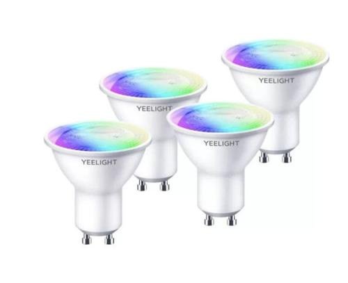 Set 4 Becuri Yeelight LED GU10 Smart Bulb W1, Multicolor, 4.5W, 350 lm, Control Aplicatie (Alb)