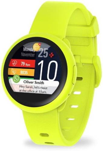Smartwatch MyKronoz ZeRound 3 Lite, Display TFT 1.22inch, 64MB RAM, 256MB Flash, Bluetooth, Bratara Silicon 22mm, Android/iOS (Galben)