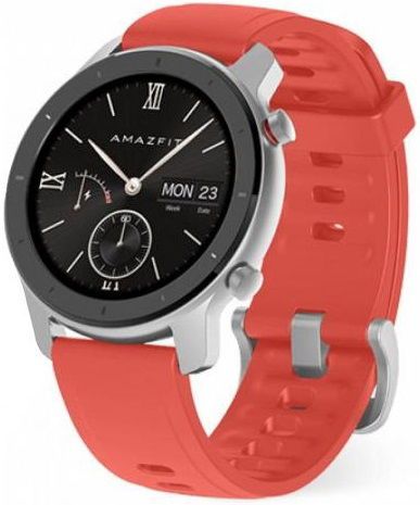 Smartwatch Xiaomi Amazfit GTR, Display AMOLED 1.2inch, Bluetooth, GPS, Bratara Cauciuc 42mm, Android/iOS (Rosu)