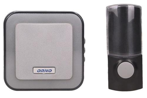 Sonerie wireless ENKA DC ORNO OR-DB-AT-137, 230V, 100 m, 50-80 db, sistem de invatare, IP44 (Gri/Negru)