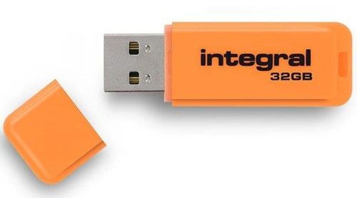 Stick USB Integral Neon, 32GB, USB 2.0 (Portocaliu)