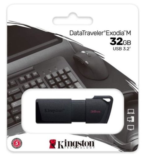 Stick USB Kingston Data Traveler EXODIA, 32GB, USB 3.2 (Negru) 