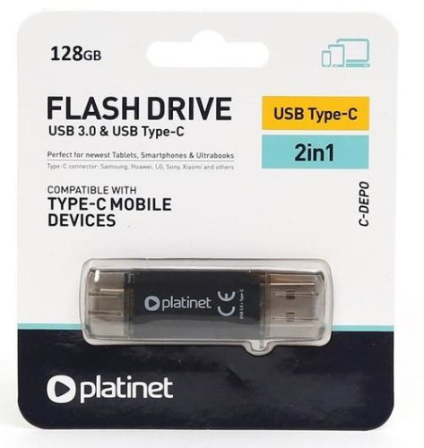 Stick USB Platinet PLYFD128GPLC, 128GB, USB 3.0 (Negru)
