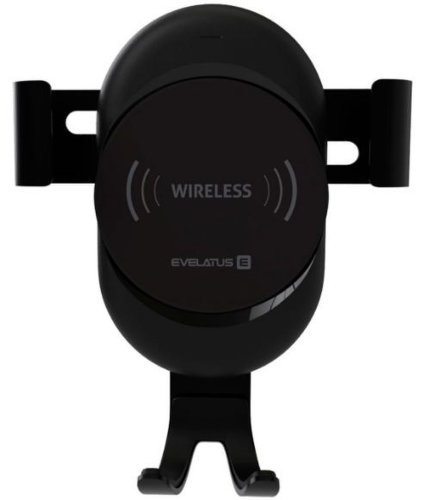 Suport auto Evelatus WCH02, Incarcare wireless 10 W, Rotire 360 grade, Prindere la ventilatie (Negru)