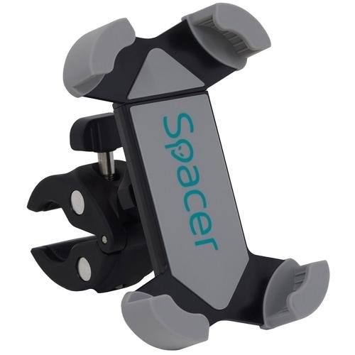 Suport bicicleta Spacer pentru smartphone SPBH-MP-01, Multi-Purpose, fixare de bare de diferite dimensiuni, Negru/Gri