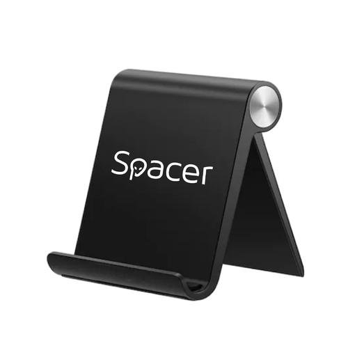 Suport birou Spacer SPDH-FLIP-01-BK, pentru smartphone si tablete de maxim 10inch, pliabil, unghi ajustabil, Negru