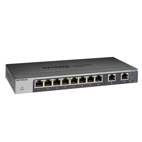 Switch NetGear ProSAFE GS110MX, 8 x 10/100/1000 Mbps Gigabit Ethernet si 2 x uplink 10-Gigabit/Multi-Gigabit