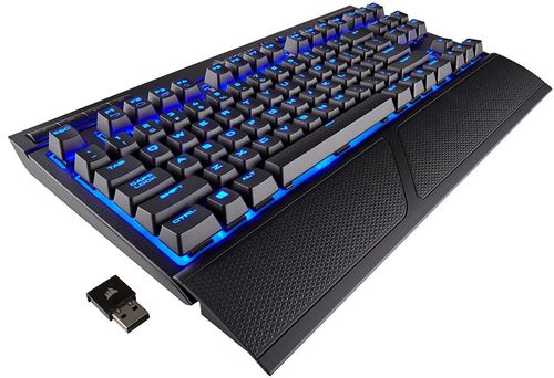 Tastatura Gaming Corsair K63, Wireless, Mecanica, Iluminata, LED Albastru, Cherry MX Red (Negru)