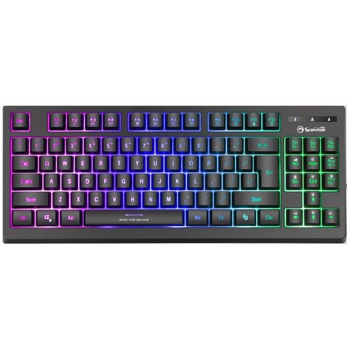 Tastatura Gaming Marvo K659, iluminare Rainbow, USB (Negru)