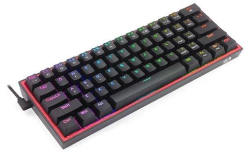 Tastatura gaming mecanica Bluetooth cu fir si wireless Redragon Fizz Pro, iluminare RGB (Negru)