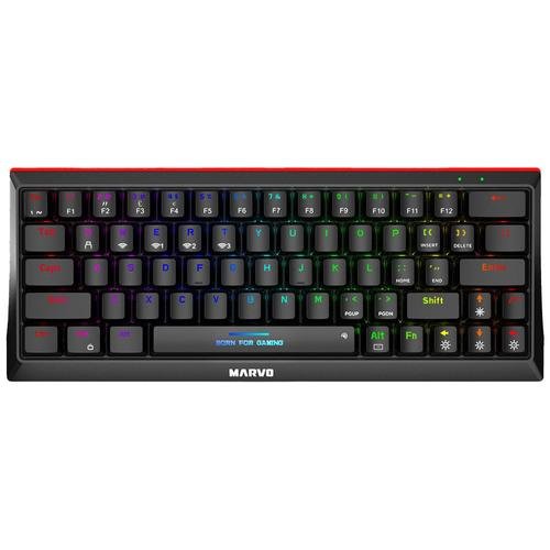Tastatura Gaming Mecanica Marvo KG962W Rainbow Blue Switch, USB, iluminare Rainbow (Negru) 