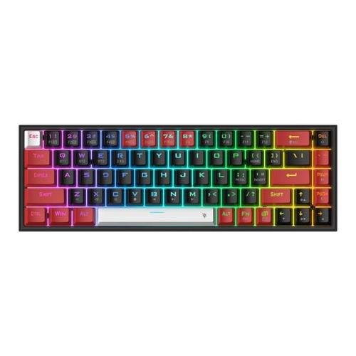 Tastatura gaming mecanica Redragon Castor Pro, iluminare RGB, switch-uri rosii, Bluetooth (Negru)