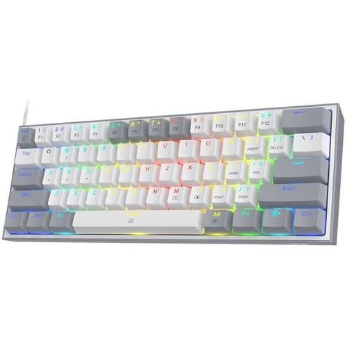 Tastatura Gaming Mecanica Redragon Fizz Pro RGB White Grey Red Switch, Bluetooth, iluminare RGB (Alb/Gri) 