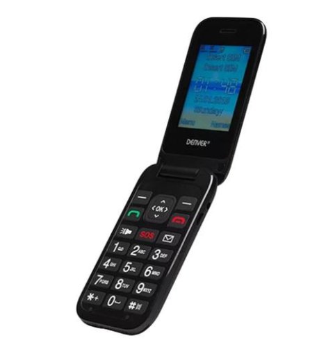 Telefon mobil Denver BAS-24200M, Ecran 2.4inch, Dual SIM, buton SOS (Negru)