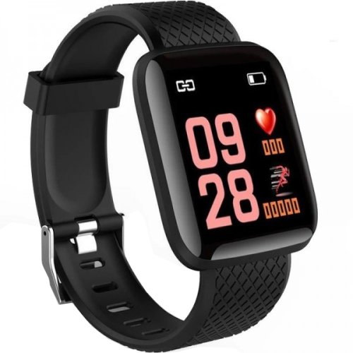 Nytrogel - Ceas smartwatch m116, monitorizare fitness activitati sanatate somn puls, notificari, negru