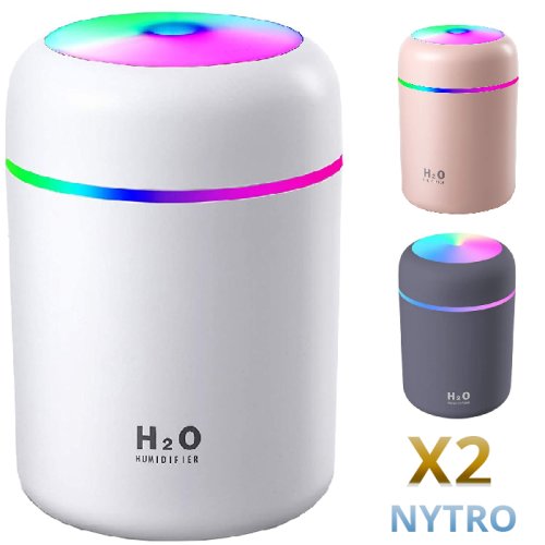 Nytro - Umidificator aer portabil x2, 300ml, ultra-silentios, ceata intermitenta, lampa de veghe