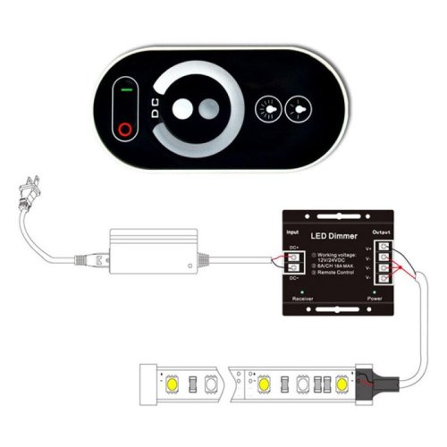 Tenq.ro - Controller led rgb pentru banda led, cu touch, 12v/24v, cu telecomanda