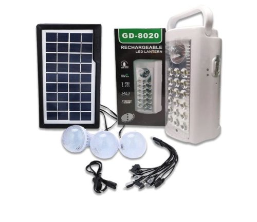 Kit Solar GD-8020 cu 3 becuri incluse