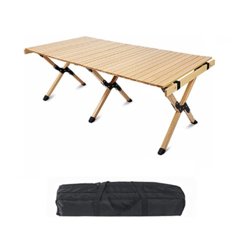 Tenq.ro - Masa pliabila din lemn, portabila, pentru camping 120 x 60 cm