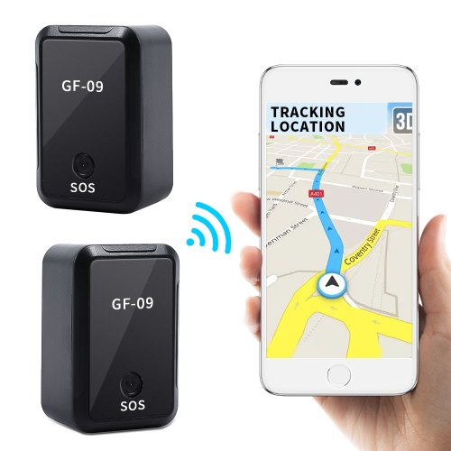 Rs639 - Mini gps tracker gf-09, localizare gps wifi si lbs, microfon, microsd, sim gprs si mms, negru