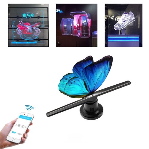 Tenq Rs - Proiector holograma 3d cu led-uri, tip ventilator, control wireless
