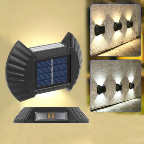 Lee - Set 4 lampi solare exterioare pentru perete, iluminare sus-jos