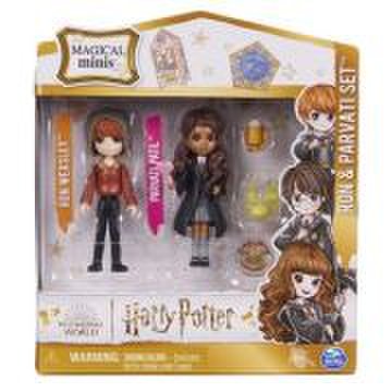 Set 2 figurine Ron si Parvati, Harry Potter Wizarding World Magical Minis