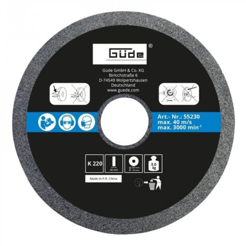 Disc abraziv pentru sistem de ascutire GNS 250 VS Guede 55230, O250x12x50 mm, granulatie K220