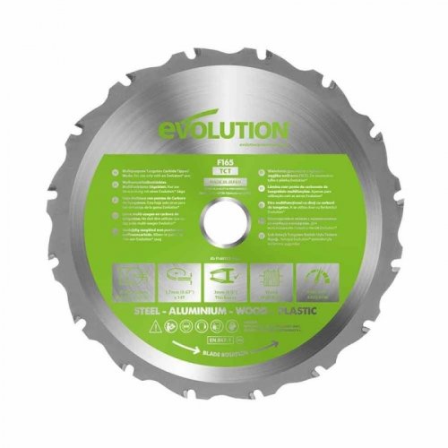 Disc pentru fierastrau circular, taiere multifunctionala Evolution FURYBLADE165MULTI-8063, O165 x 20 mm, 14 dinti