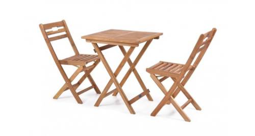 Hecht - Balcony set a masa cu 2 scaune lemn masiv