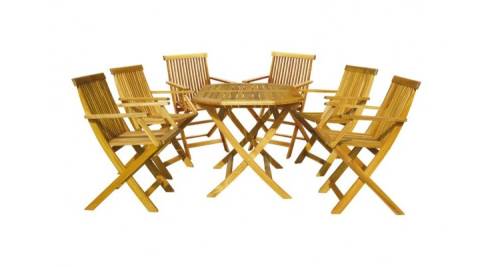 Hecht - Basic set 6 masa cu 6 scaune lemn masiv