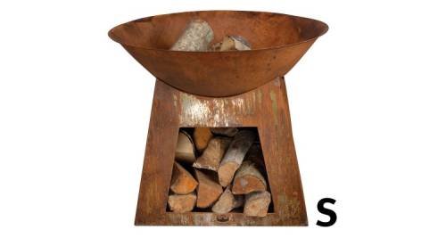 Bol pentru foc cu compartiment depozitare lemne, S