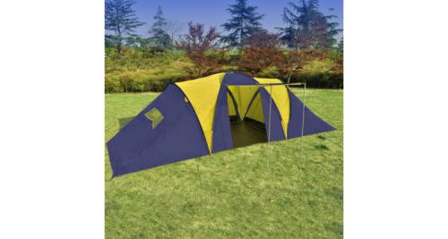 Alti Producatori - Cort pentru camping din poliester, 9 persoane, albastru/ galben