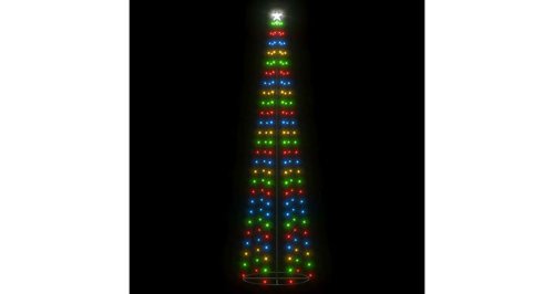Decoratiune brad Craciun conic 136 LED-uri colorate 70x240 cm
