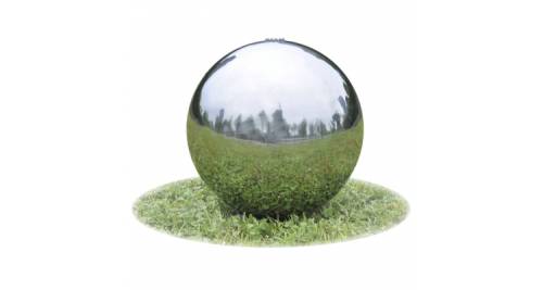 Fantana sferica pentru gradina din otel inoxidabil cu LED, 40 cm