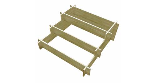 Alti Producatori - Ghiveci de gradina din lemn tratat cu 3 nivele 90 x 90 x 35 cm
