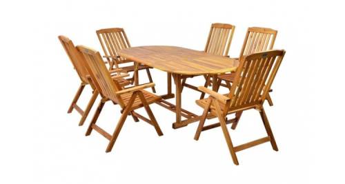 Hecht - Leader set masa cu 6 scaune lemn masiv