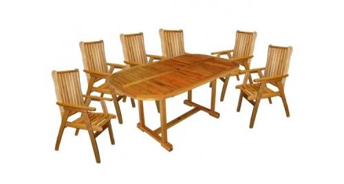 Rounded Set Masa cu 4 scaune lemn masiv