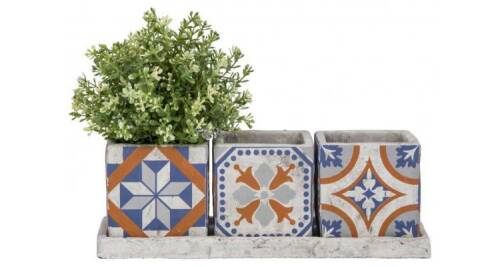 Set 3 Jardiniere ceramica in stil mediteranean AC179