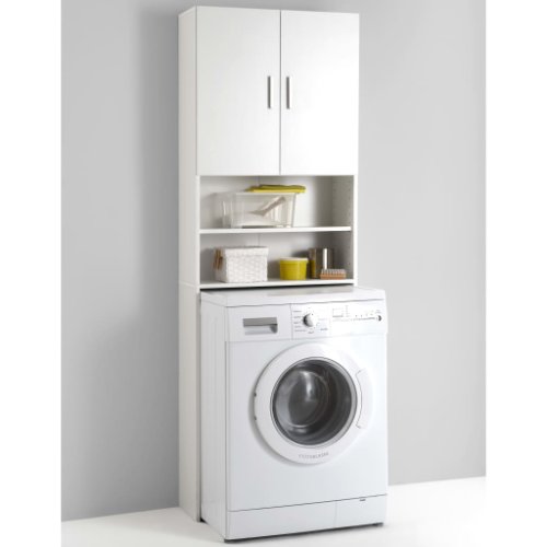 FMD Dulap pentru mașina de spălat cu spațiu de stocare, alb, 913-001