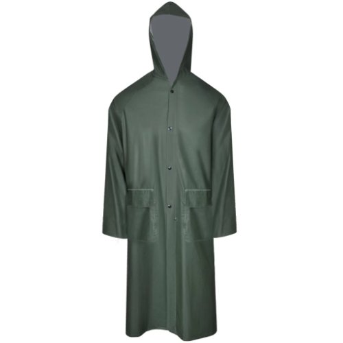 Pelerină de ploaie impermeabilă cu glugă, XXL, verde