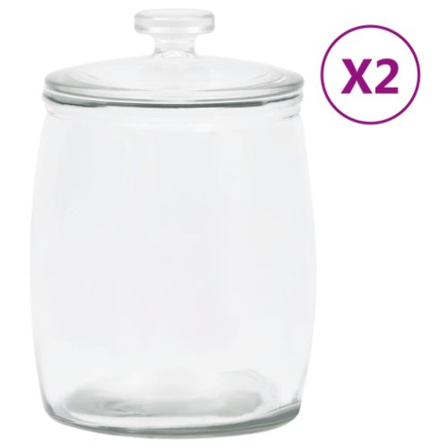 vidaXL Borcane de depozitare din sticlă, capac, 2 buc., 8000 ml