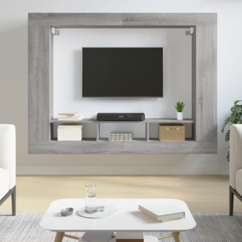 vidaXL Comodă TV, gri sonoma, 152x22x113 cm, lemn prelucrat