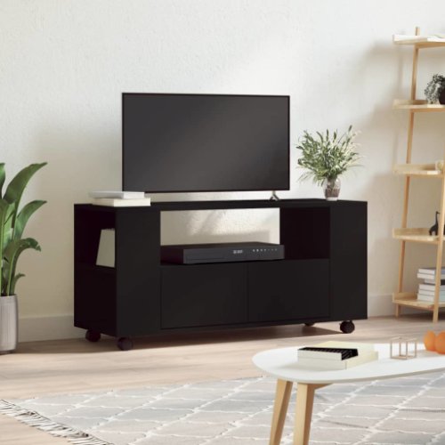 vidaXL Comodă TV, negru, 102x34,5x43 cm, lemn prelucrat