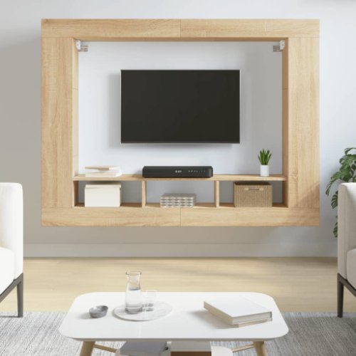 vidaXL Comodă TV, stejar sonoma, 152x22x113 cm, lemn compozit