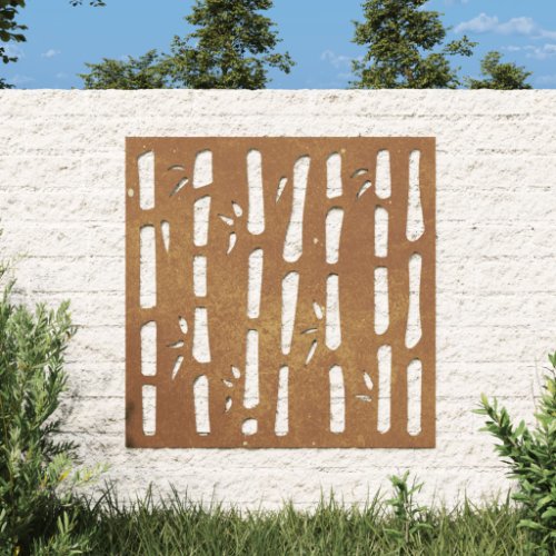 vidaXL Decor perete de grădină 55x55 cm design bambus oțel Corten