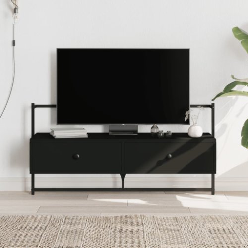 vidaXL Dulap TV montat pe perete negru, 100,5x30x51 cm, lemn prelucrat