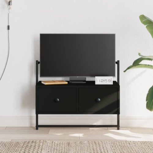 vidaXL Dulap TV montat pe perete, negru, 60,5x30x51 cm, lemn prelucrat