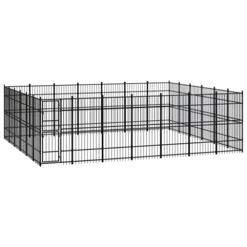 vidaXL Padoc pentru câini de exterior, 38,71 m², oțel